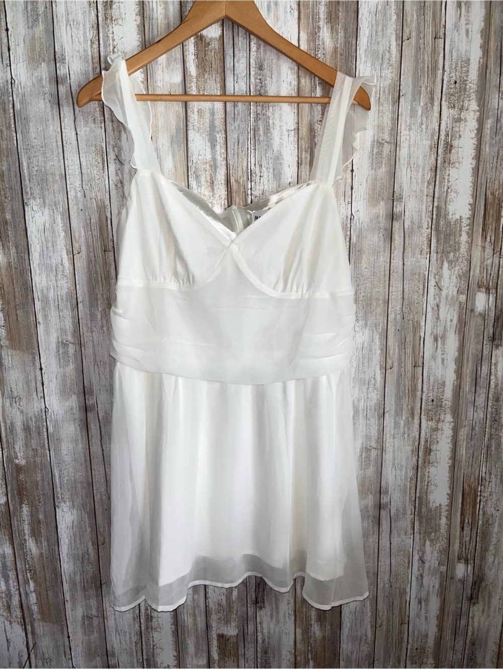 Princess Polly So Sweet White Babydoll Mini Dress Ruffle Straps Size 8 NWT - Picture 2 of 5